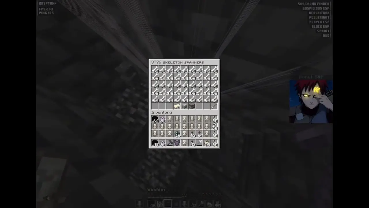 Base finding pays off: a stack of skeleton spawners